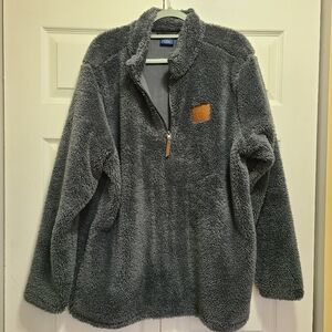 Jim Beam American Bourbon Gray Sherpa Fleece Top Size XXL soft‎ cozy warm EUC